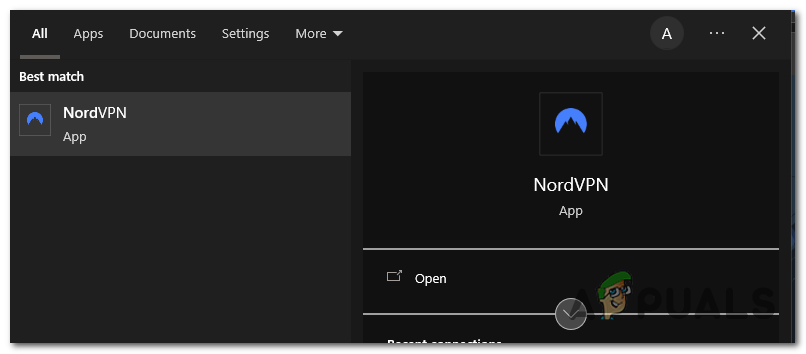 افتح تطبيق NordVPN