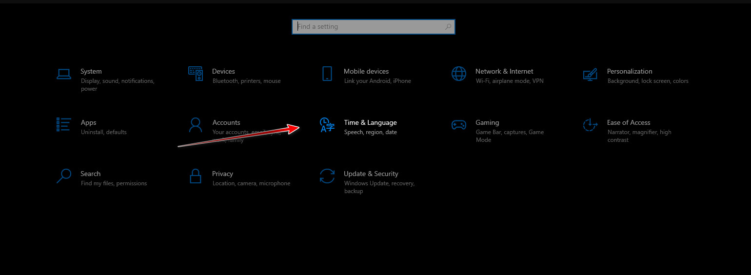 إعدادات الوقت واللغة في Windows