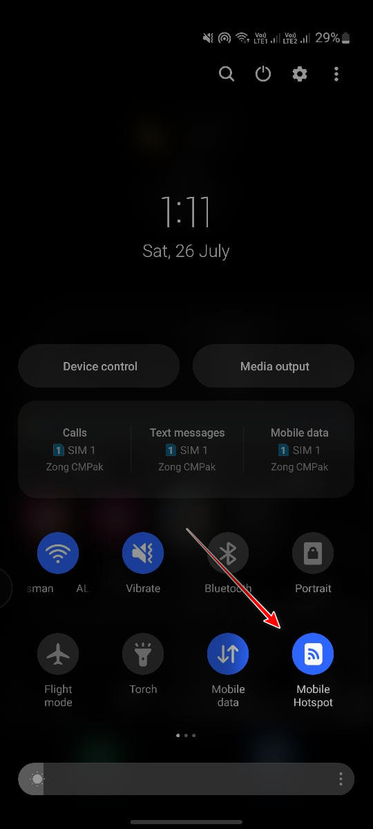 تمكين نقطة الاتصال المحمولة