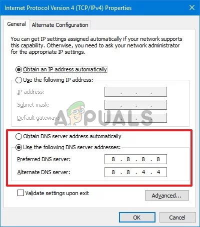 تعيين DNS على Windows