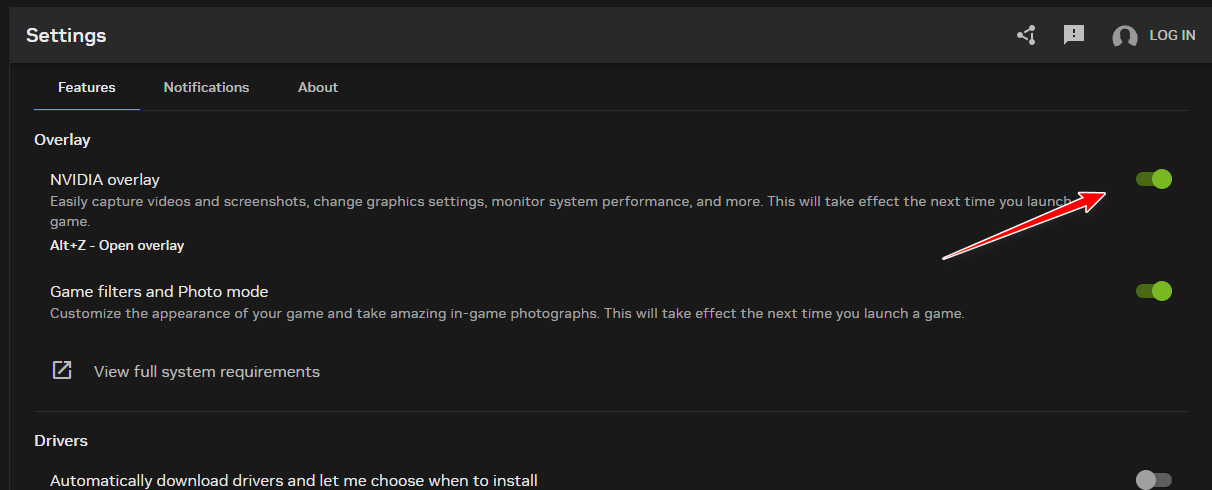 Disabling NVIDIA in-game overlay