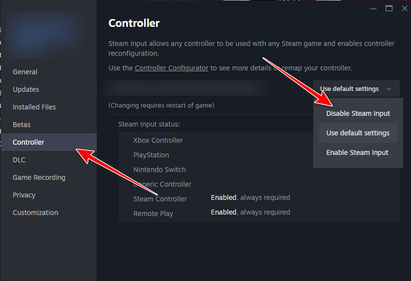 Disable Steam Input for EA SPORTS FC 26