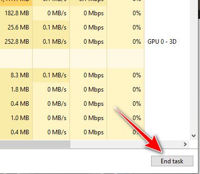 إنهاء المهام الخلفية في إدارة المهام لإيقاف تطبيقات التراكب والمراقبة