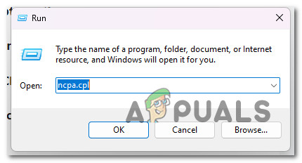 فتح قائمة اتصالات الشبكة