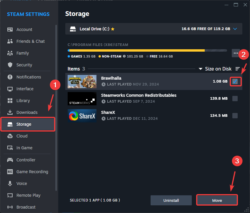 Move Marvel Rivals in Steam