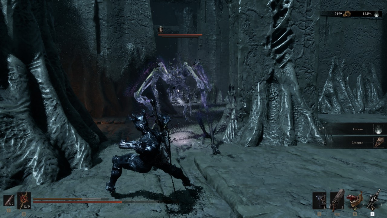 قتال وحش عنكبوت متوهج في Mortal Shell 2