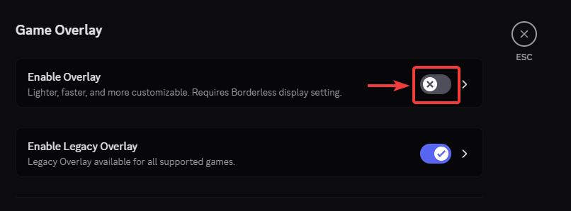 تعطيل تراكب Discord