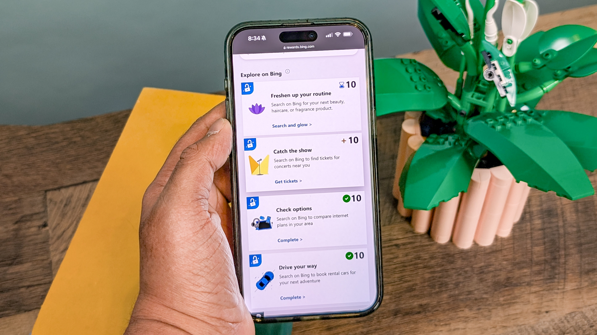 لوحة تحكم Microsoft Rewards على الهاتف