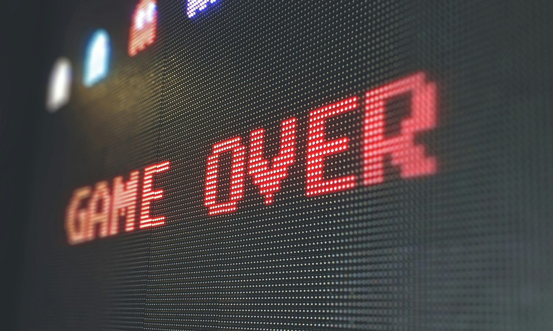 نص Game Over من لعبة Pacman