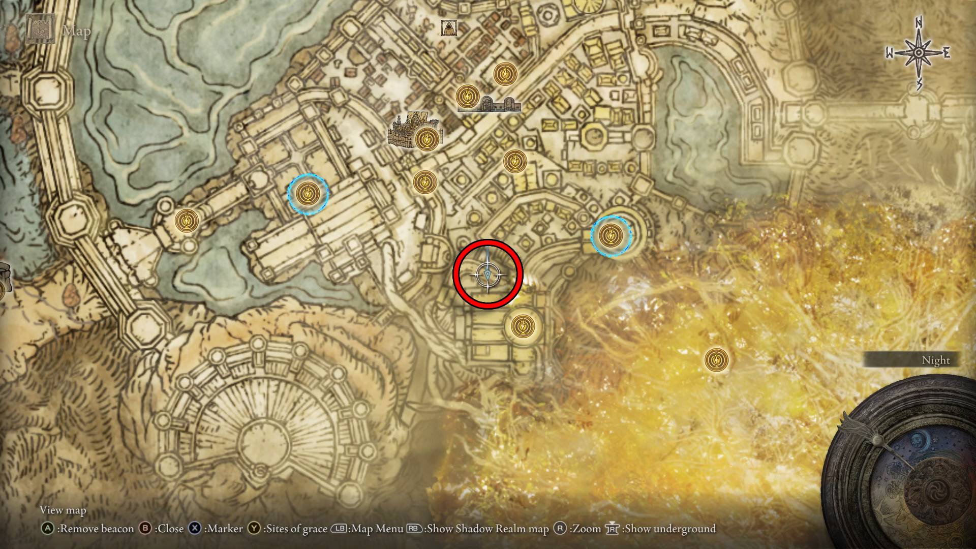 موقع الصولجان الذهبي (Golden Order Flail) على الخريطة