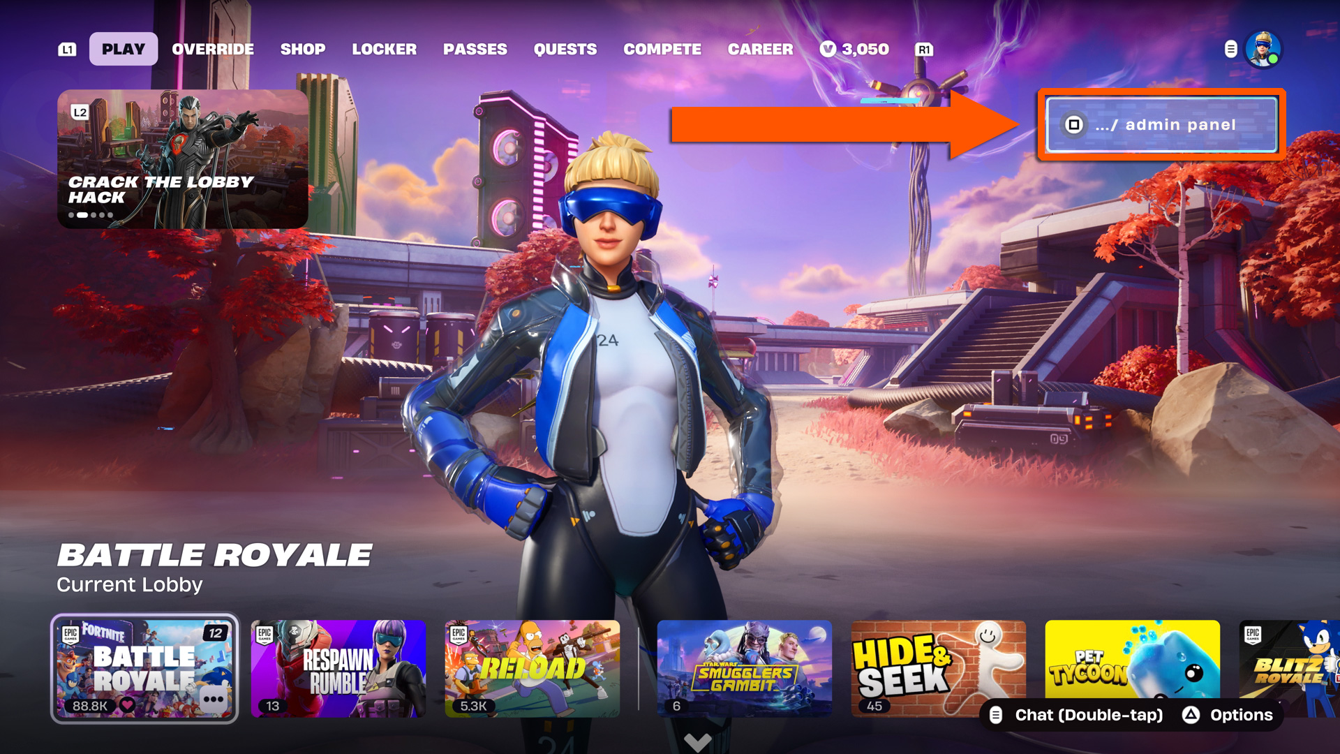 كيفية الوصول إلى Fortnite admin panel لاسترداد أكواد Lobby Hack