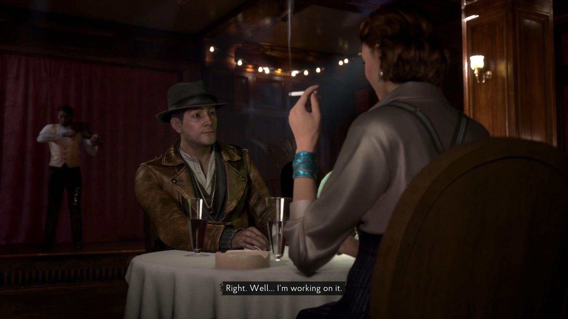 كالفن وفاي يتناولان العشاء في The Sinking City 2.