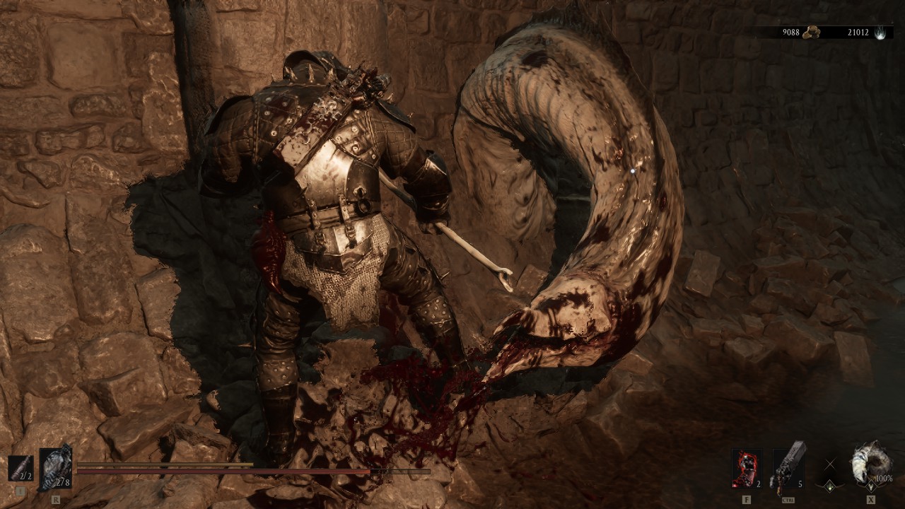 قتل مخلوق يشبه ثعبان البحر في Mortal Shell 2