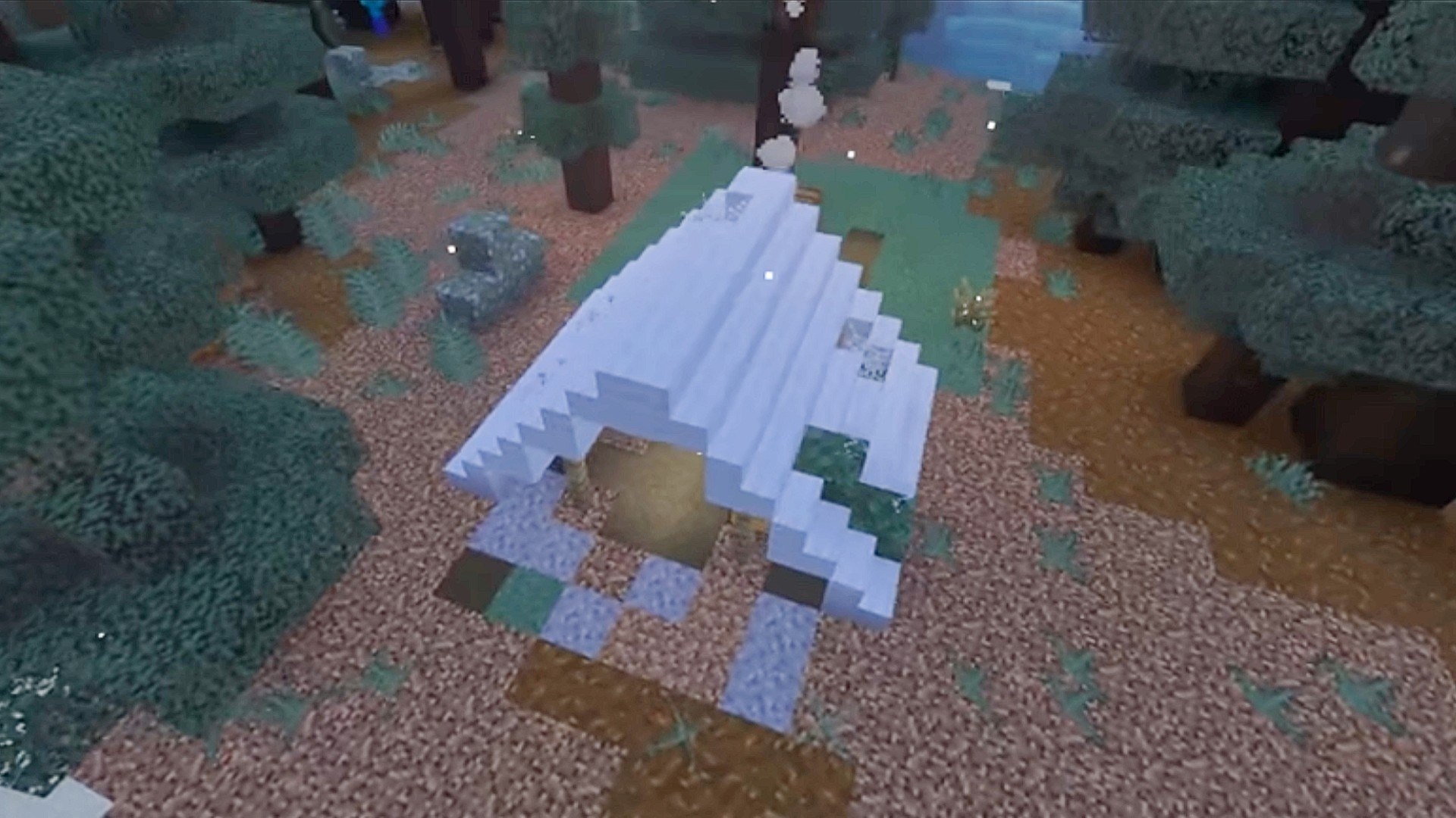 مخيم مهجور من تحديث Minecraft القادم.