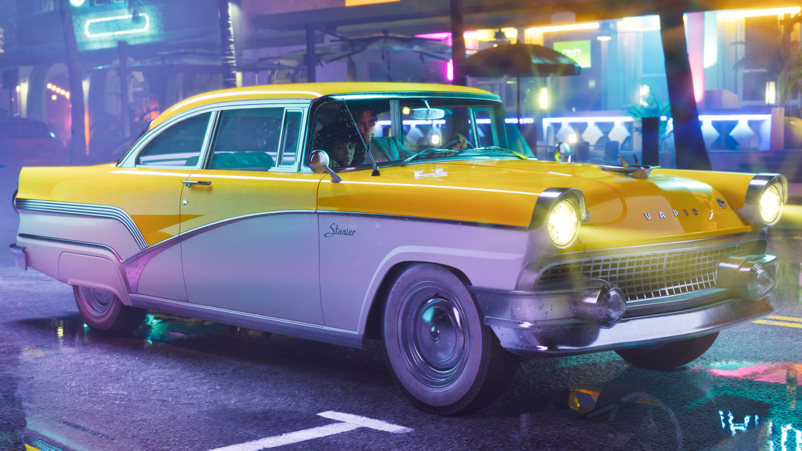 سيارة السيدان Vapid Stanier موديل 55 المتضمنة في حزمة GTA 6 Vintage Vice City Pack