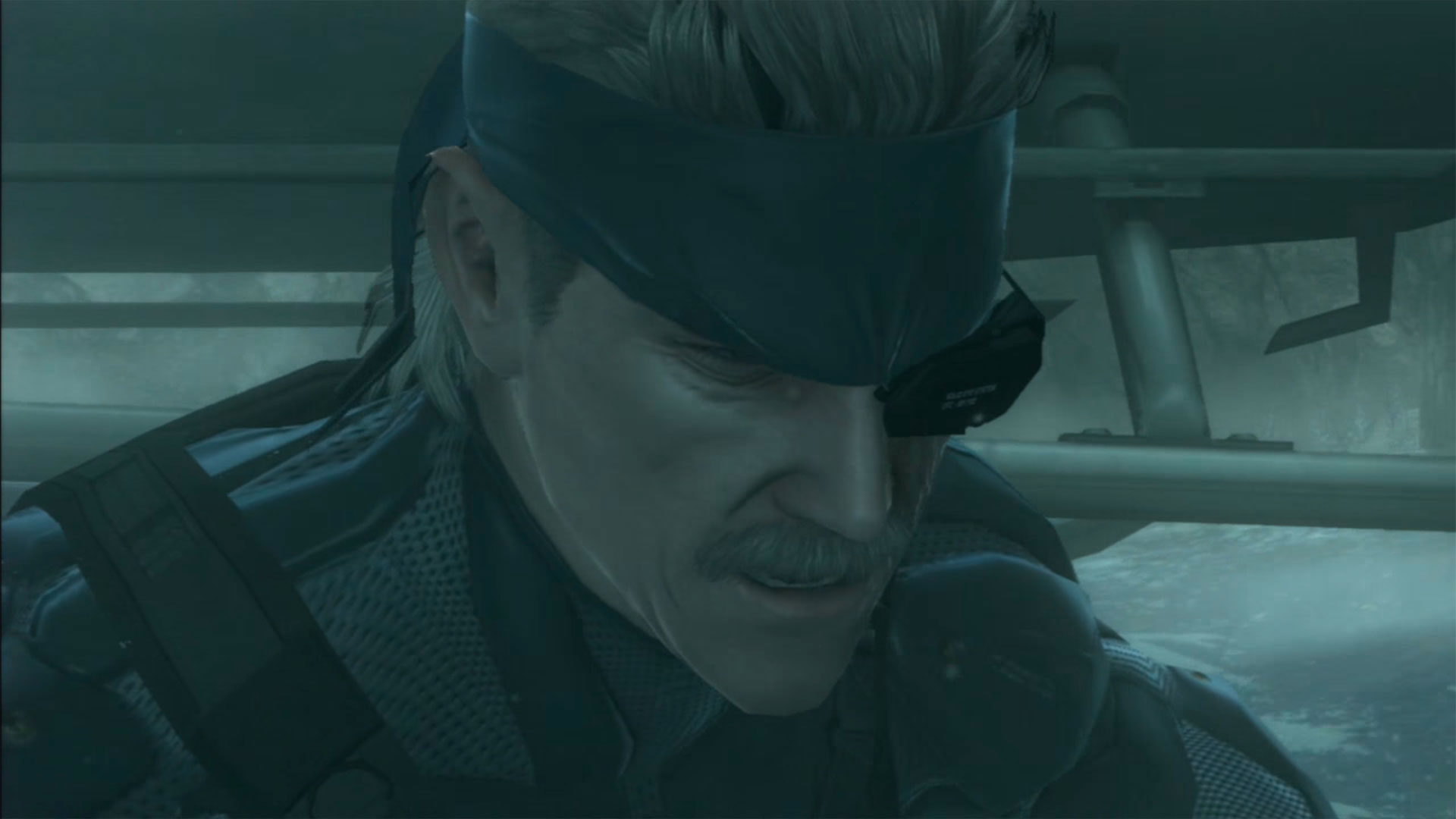 سنيك العجوز يبدو متجمدًا في الفصل الرابع من Metal Gear Solid 4: Twin Suns