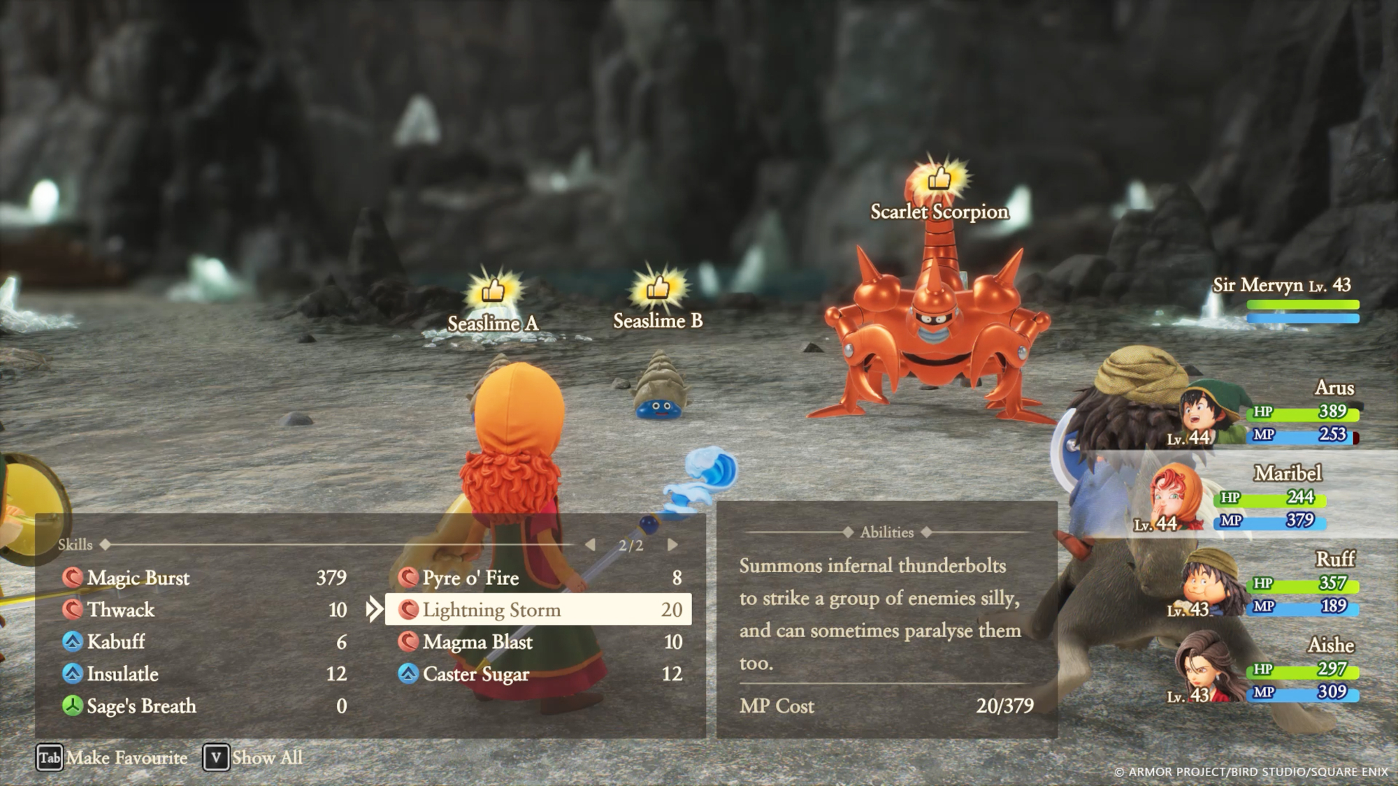 نظام المعارك في Dragon Quest VII Reimagined.
