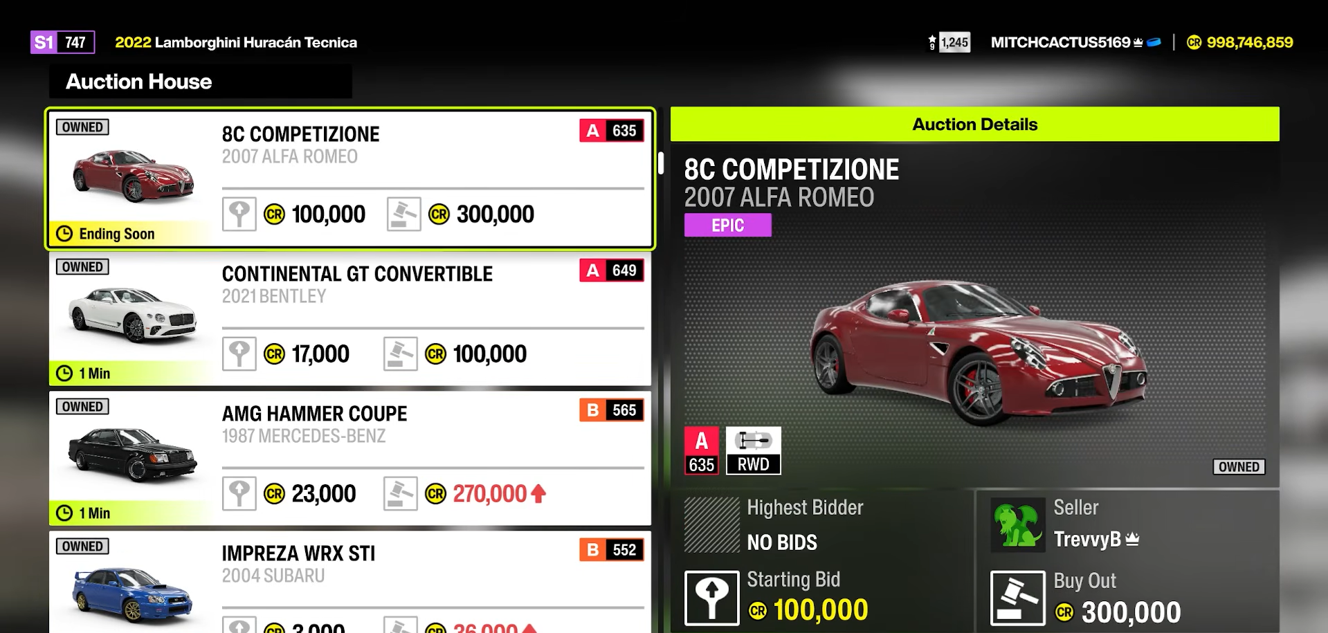قائمة Auction House في Forza Horizon 6 تظهر باللون الرمادي قبل إكمال التقدم الكافي في البرنامج التعليمي.