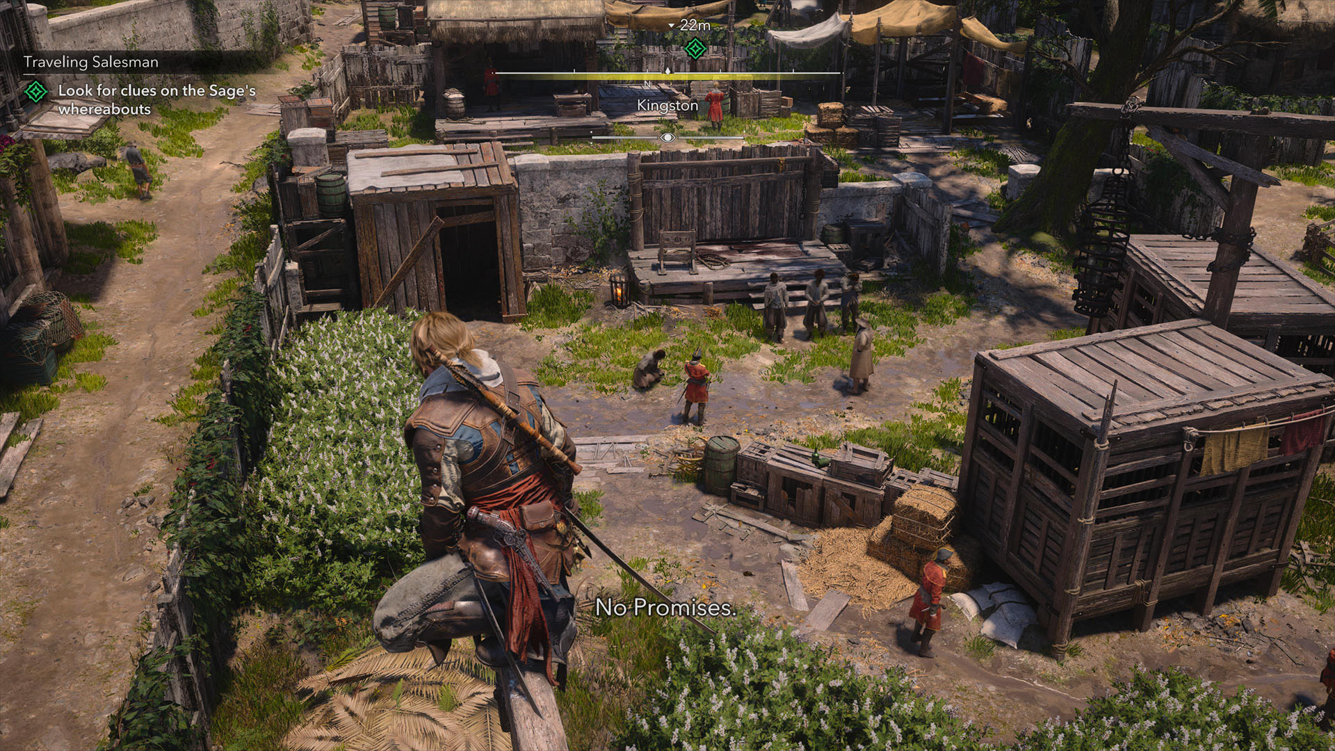 إدوارد يراقب الحراس من نقطة مراقبة في كينغستون في Assassin's Creed Black Flag Resynced