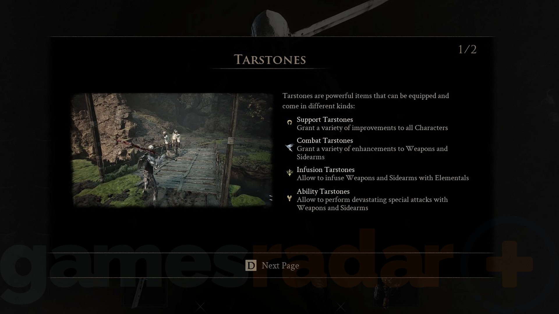 شرح داخل اللعبة لأحجار القطران (Tarstones) في Mortal Shell 2