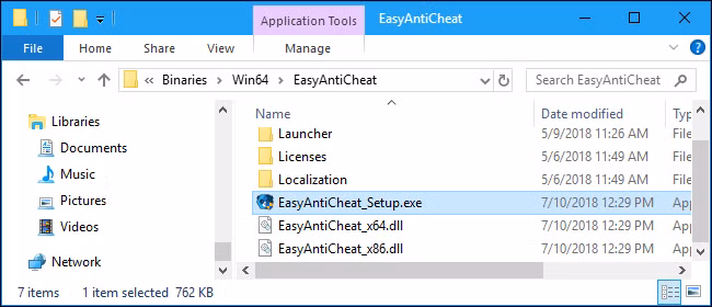 فتح إعداد EasyAntiCheat داخل مجلد اللعبة