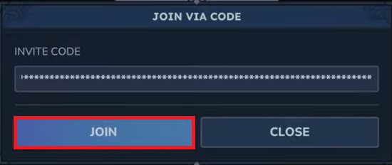 صورة توضح خيار Join بعد إدخال الرمز في Hytale.