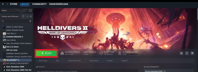 زر التحقق من سلامة ملفات اللعبة في Steam