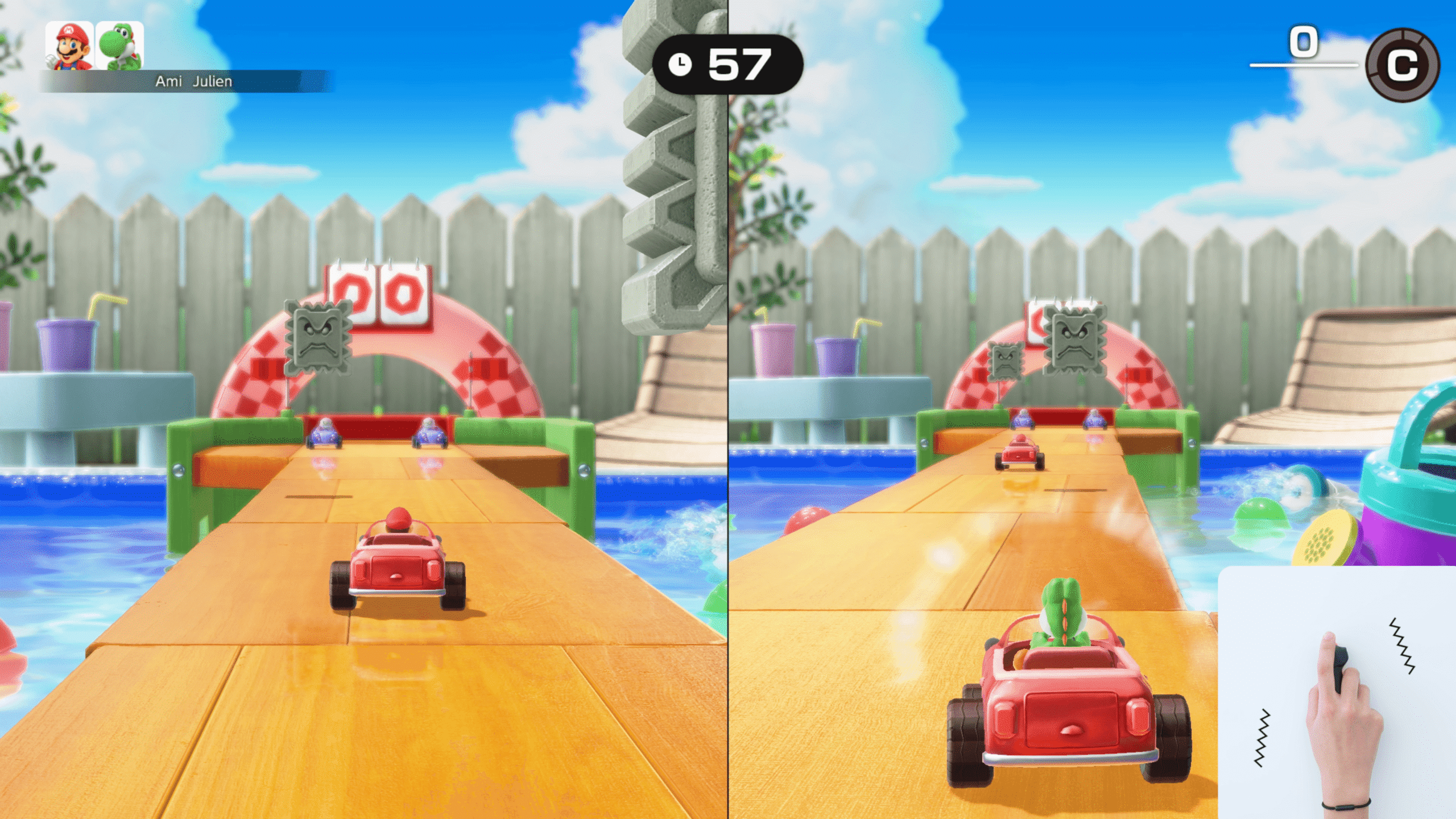 سيارات تتسابق على مضمار في Super Mario Party Jamboree إصدار Switch 2.