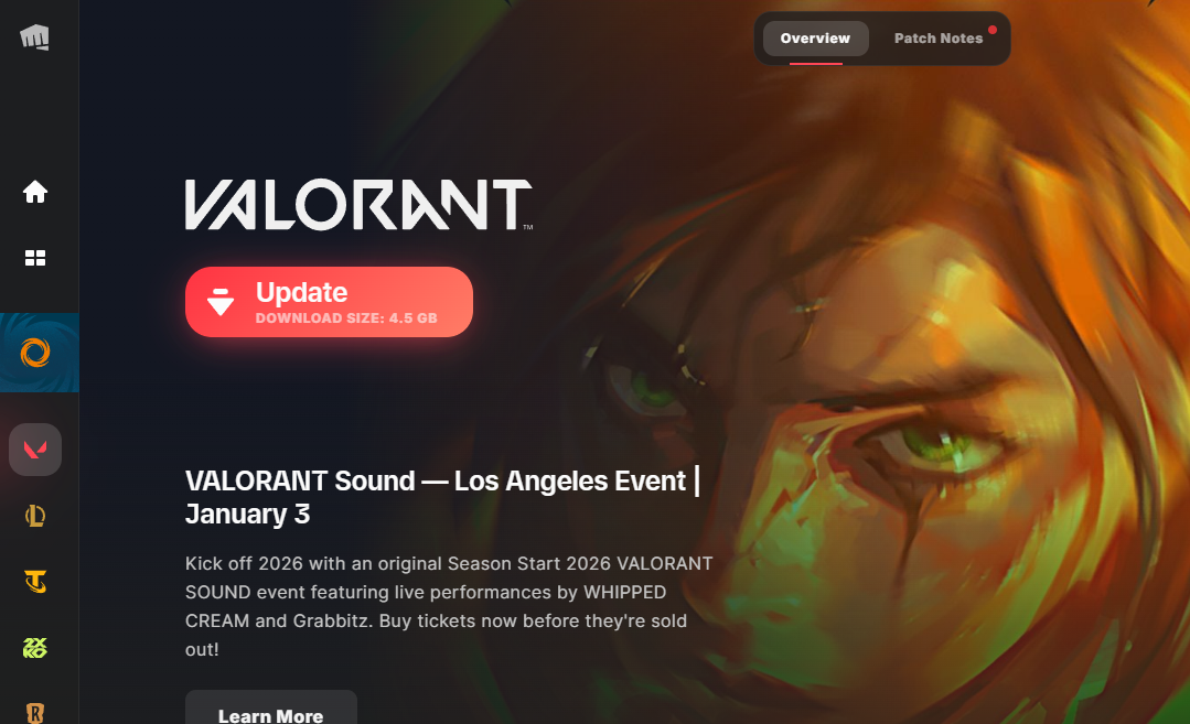 Riot Client متوقف عند Update أو Preparing Download بدون أي تقدم حقيقي على Windows.