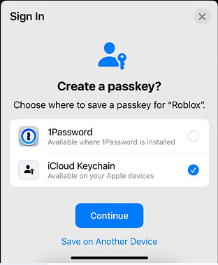 شاشة التحقق من Roblox تعرض خيارات بديلة مثل Email Me a Code أو Backup Code أو Authenticator App.