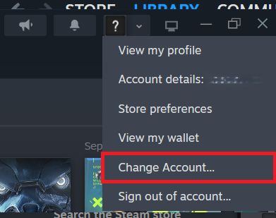 تسجيل الخروج من Steam وتسجيل الدخول مرة أخرى لتحديث مكتبة الألعاب بعد خطأ No licenses.