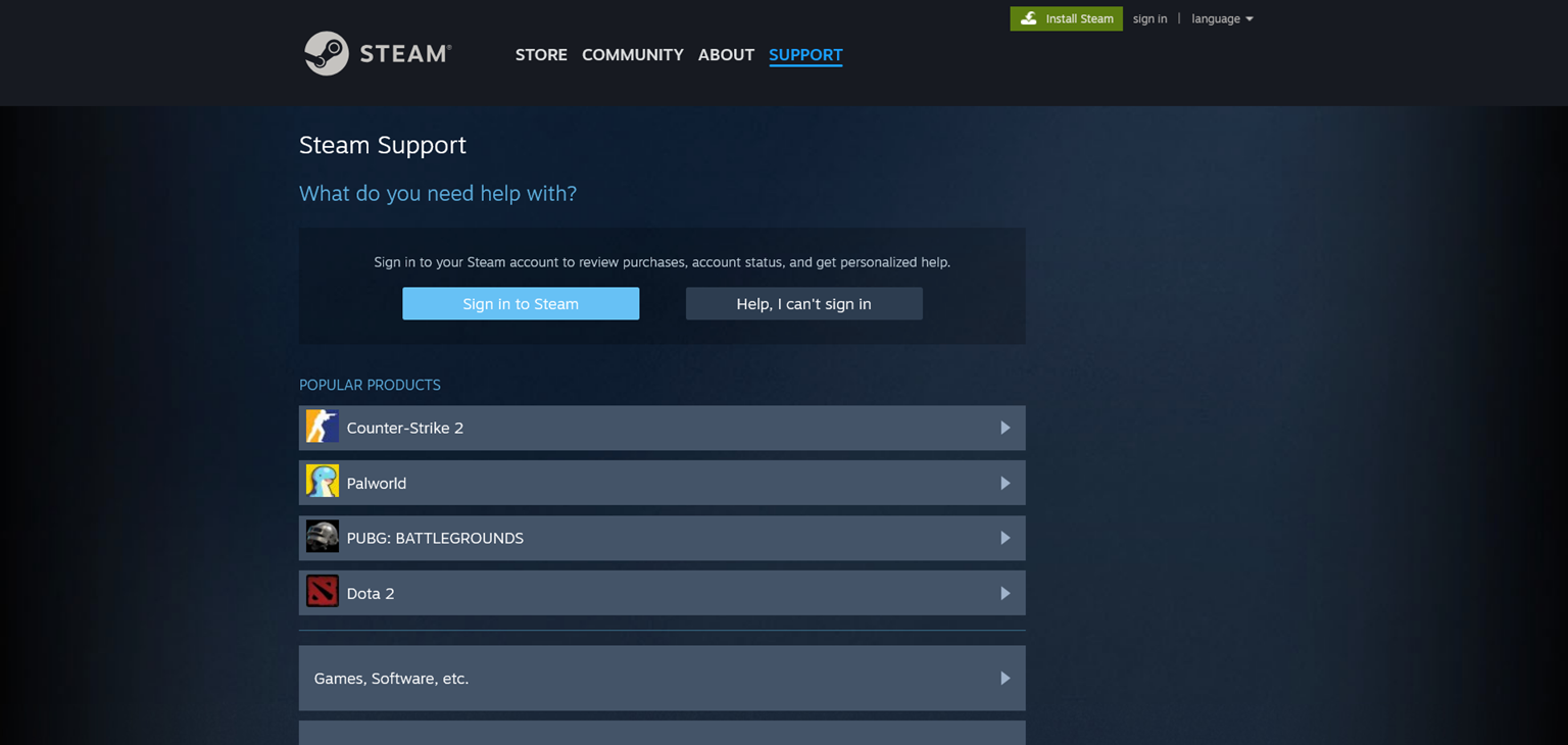 دعم Steam الفني يتم فتحه مع تفاصيل الشراء وإثبات الملكية بعد استمرار خطأ No licenses.