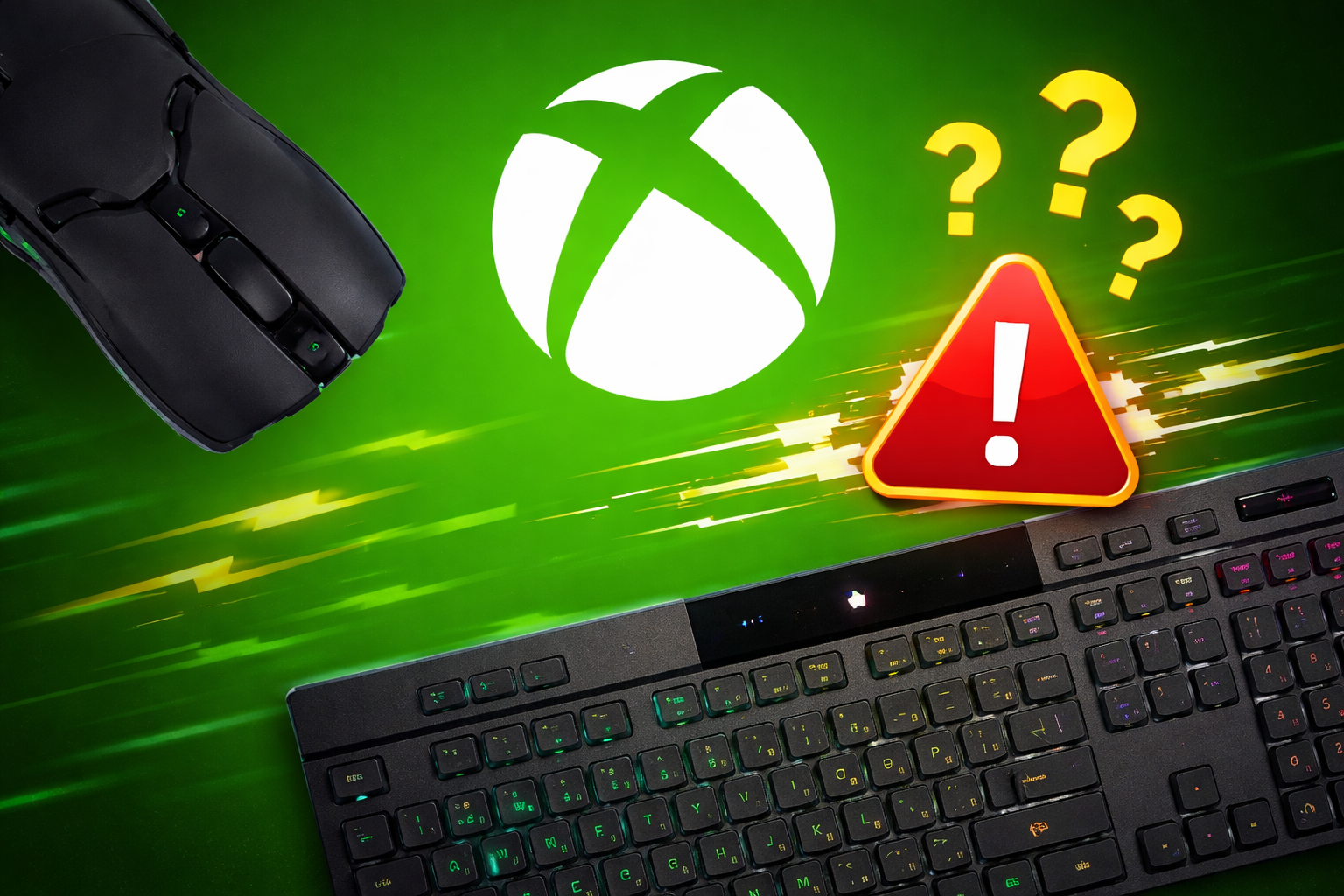 Xbox Cloud Gaming على جهاز كمبيوتر يعرض بث لعبة يستجيب لأوامر التحكم (الكونترولر) ولكن ليس للماوس ولوحة المفاتيح.