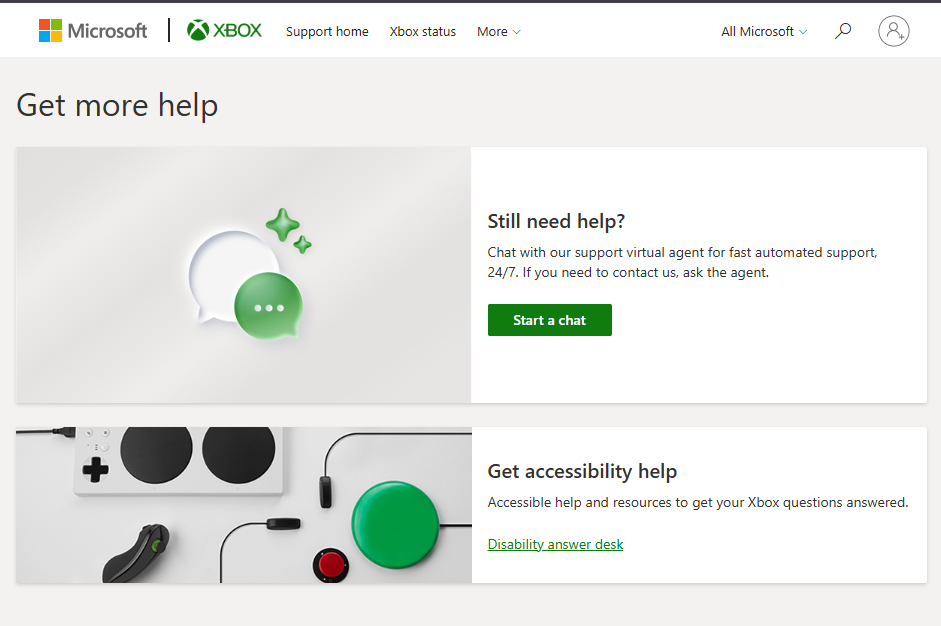 دعم Xbox أو مسار الملاحظات مفتوح عند الإبلاغ عن عدم عمل الماوس ولوحة المفاتيح في Xbox Cloud Gaming.