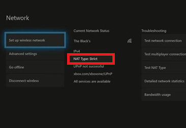إعدادات شبكة Xbox التي تعرض فحوصات نوع NAT أو Teredo أثناء استكشاف أخطاء رمز الخطأ Creeper في Minecraft وإصلاحها.