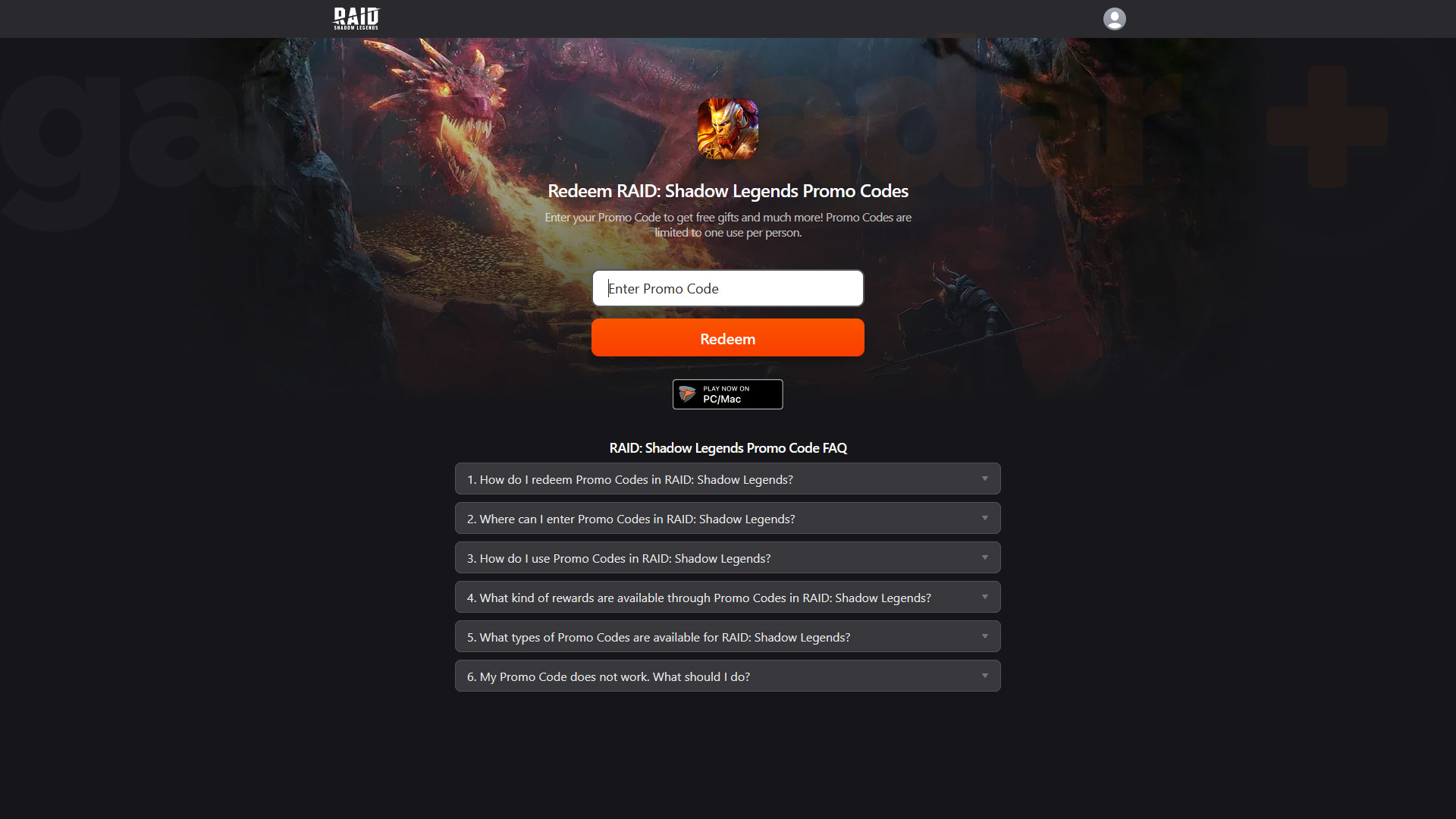 الموقع الإلكتروني لاسترداد أكواد Raid Shadow Legends لأجهزة iPhone والمنصات الأخرى