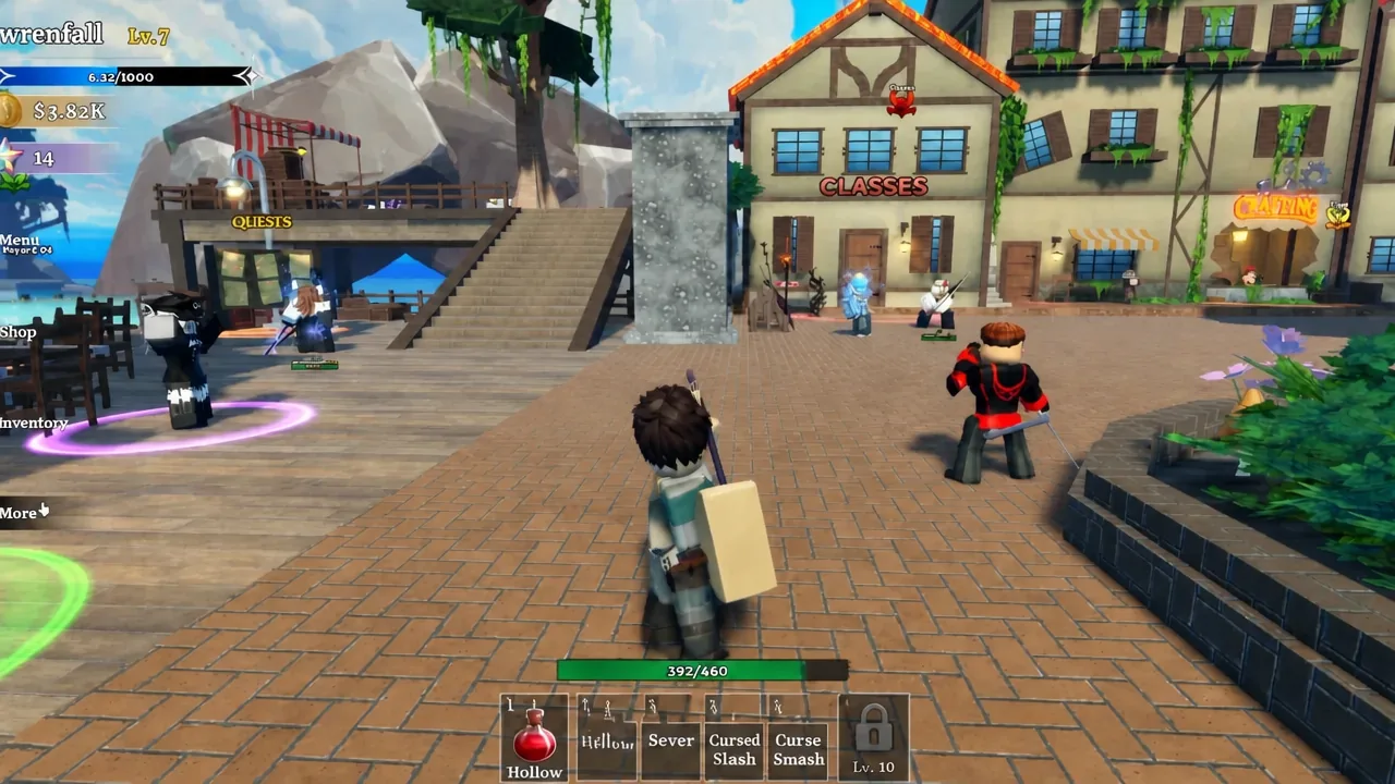 منطقة الفئات في ردهة Dungeon Lootr حيث تُستخدم اللفات للحصول على فئة جديدة
