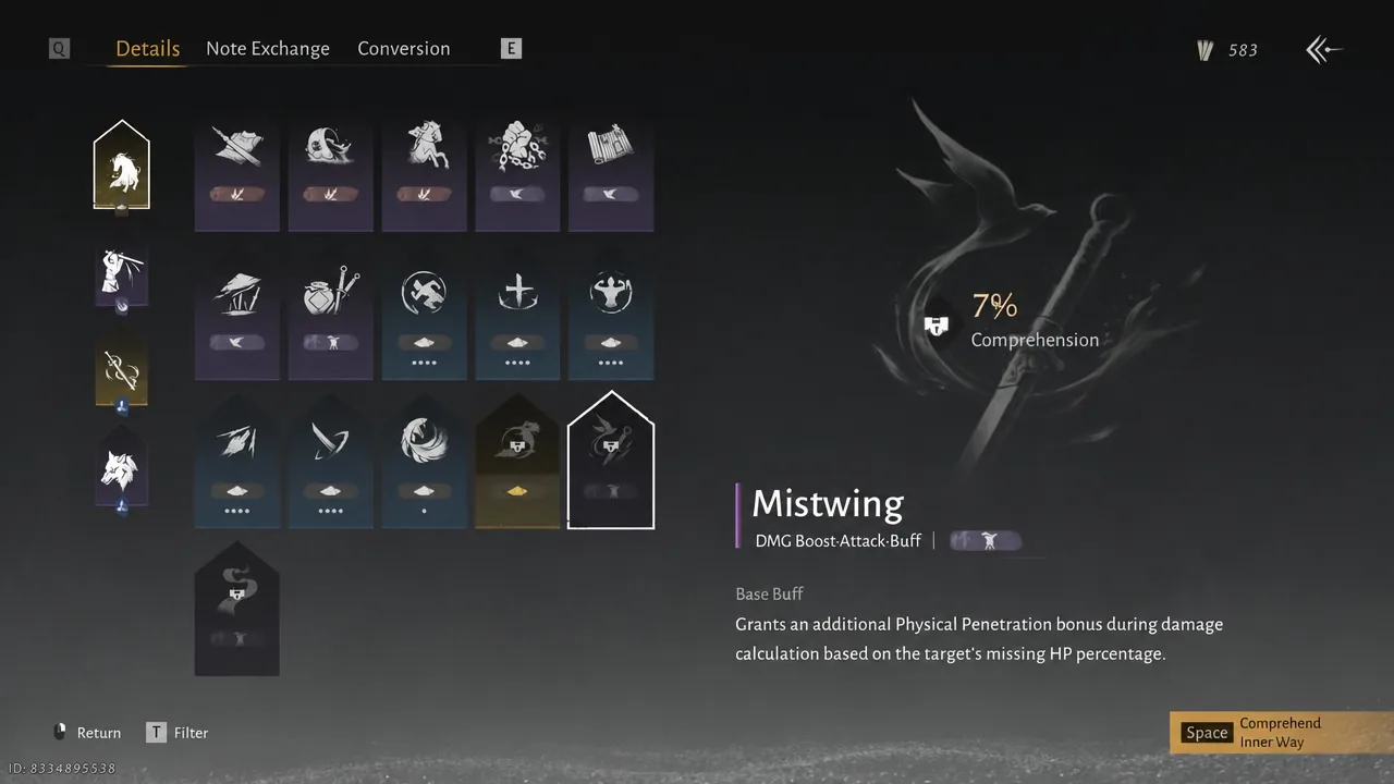 Mistwing محددة في قائمة Inner Way مع المطالبة بفهم Inner Way