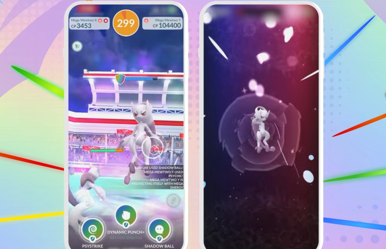 صورة توضيحية لـ Armored Mewtwo في Pokémon Go مع معلومات عن نقاط ضعفه وأفضل الهجمات