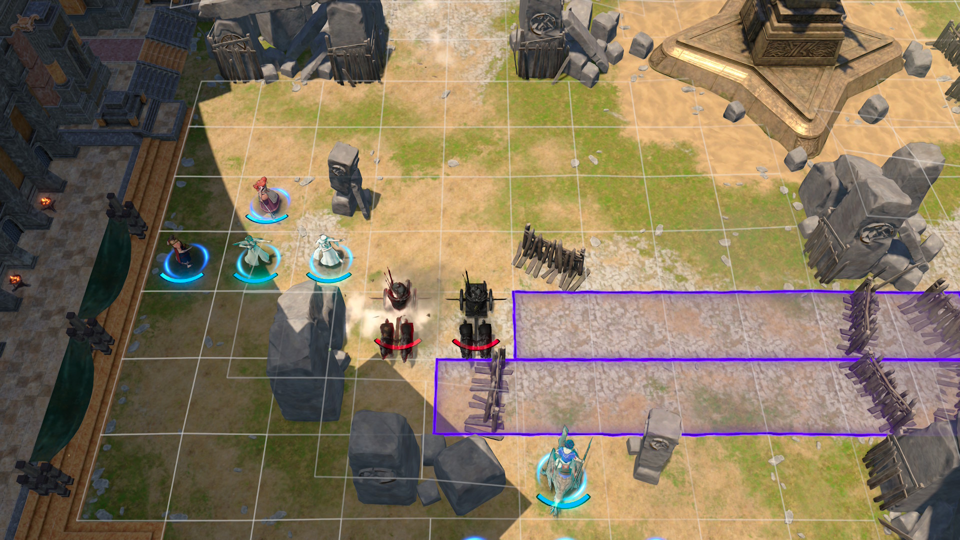 معركة في الساحة في Fire Emblem: Fortune's Weave