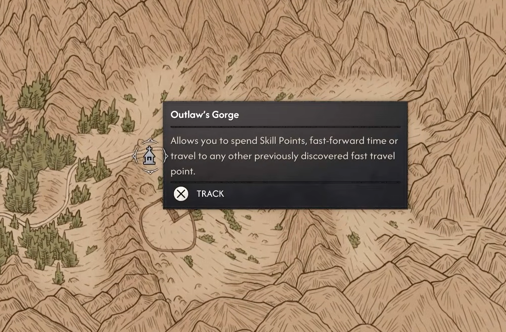 صورة توضيحية لقائمة الضريح في لعبة The Blood of Dawnwalker تظهر خيار تخطي الوقت