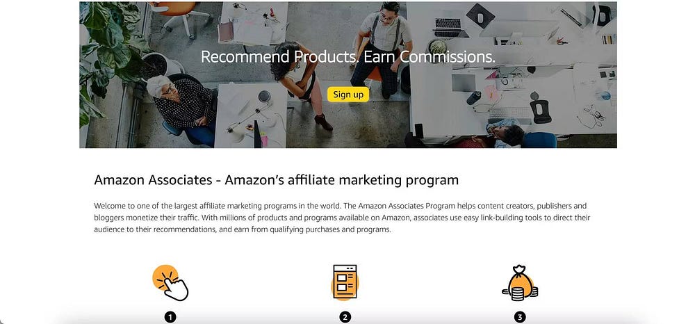 إجراءات التسجيل الأساسية في برنامج شركاء تسويق Amazon