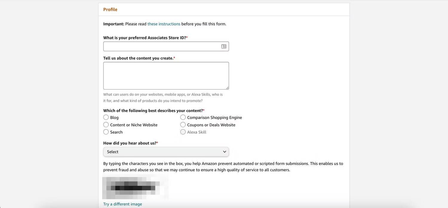 بناء ملفك الشخصي في Amazon Associates