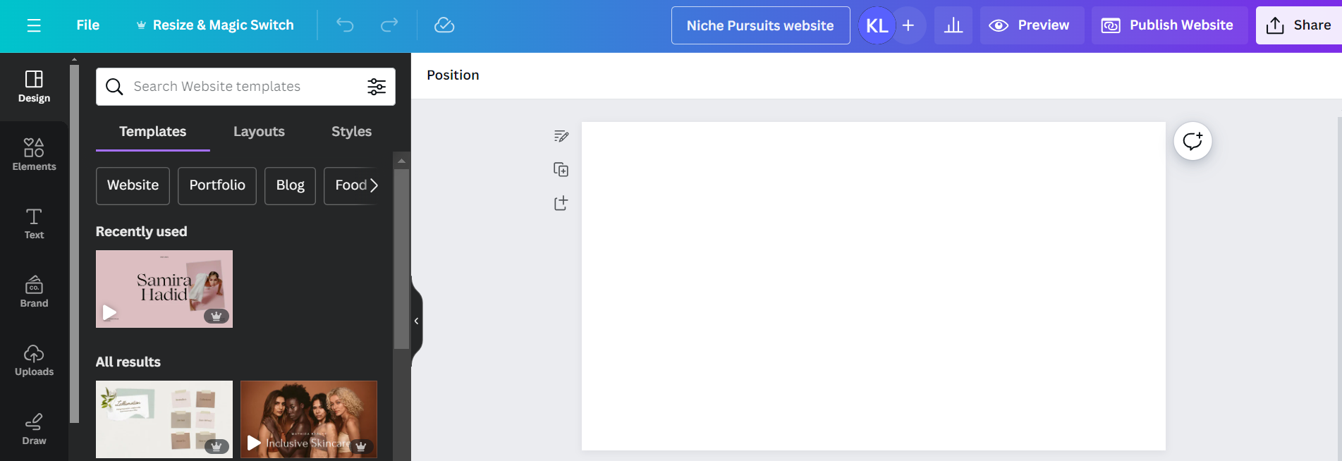 Canva wbsites