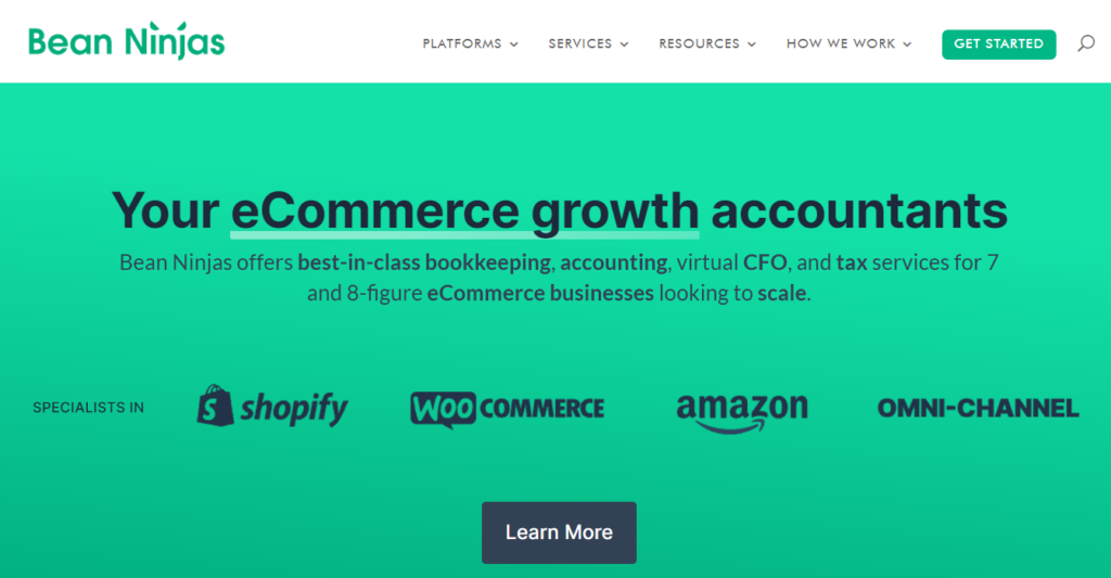 bean ninjas accountants specialize in bookkeeping and tax services for ecommerce and online businesses