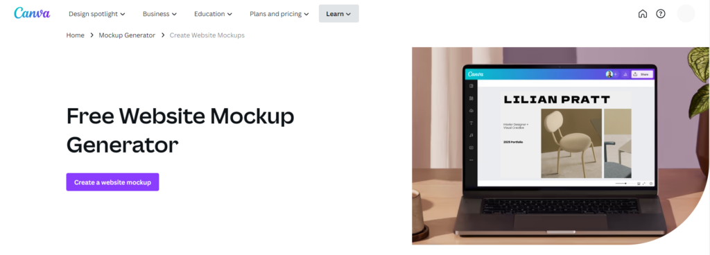 website mockup generator