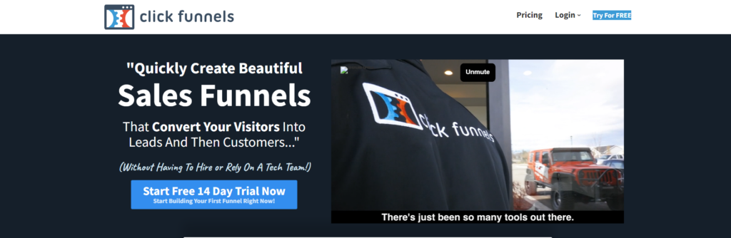 clickfunnels homepage