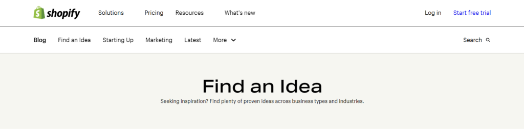 shopify homepage