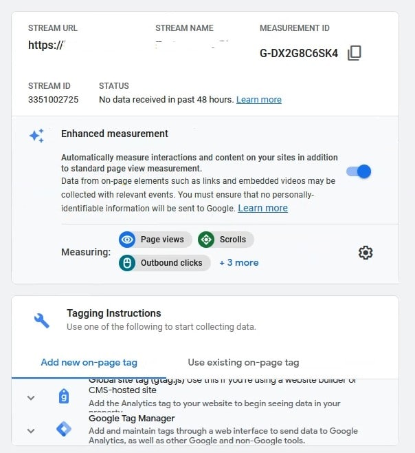 Find your GA4 tracking code