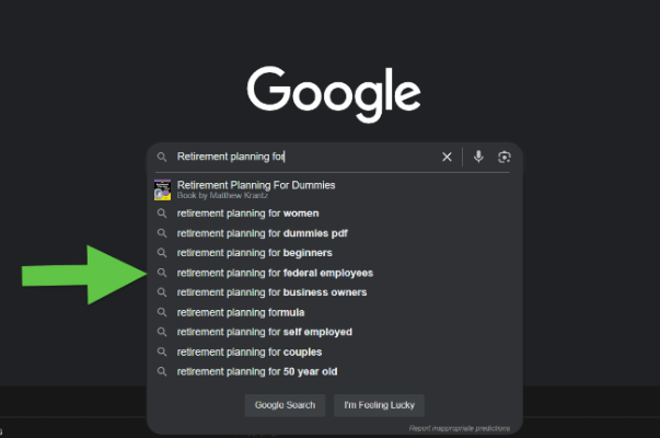 low competition keywords retirement planning
